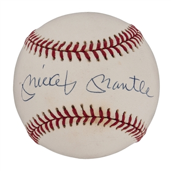 Mickey Mantle Single-Signed OAL Bobby Brown Baseball (UDA)